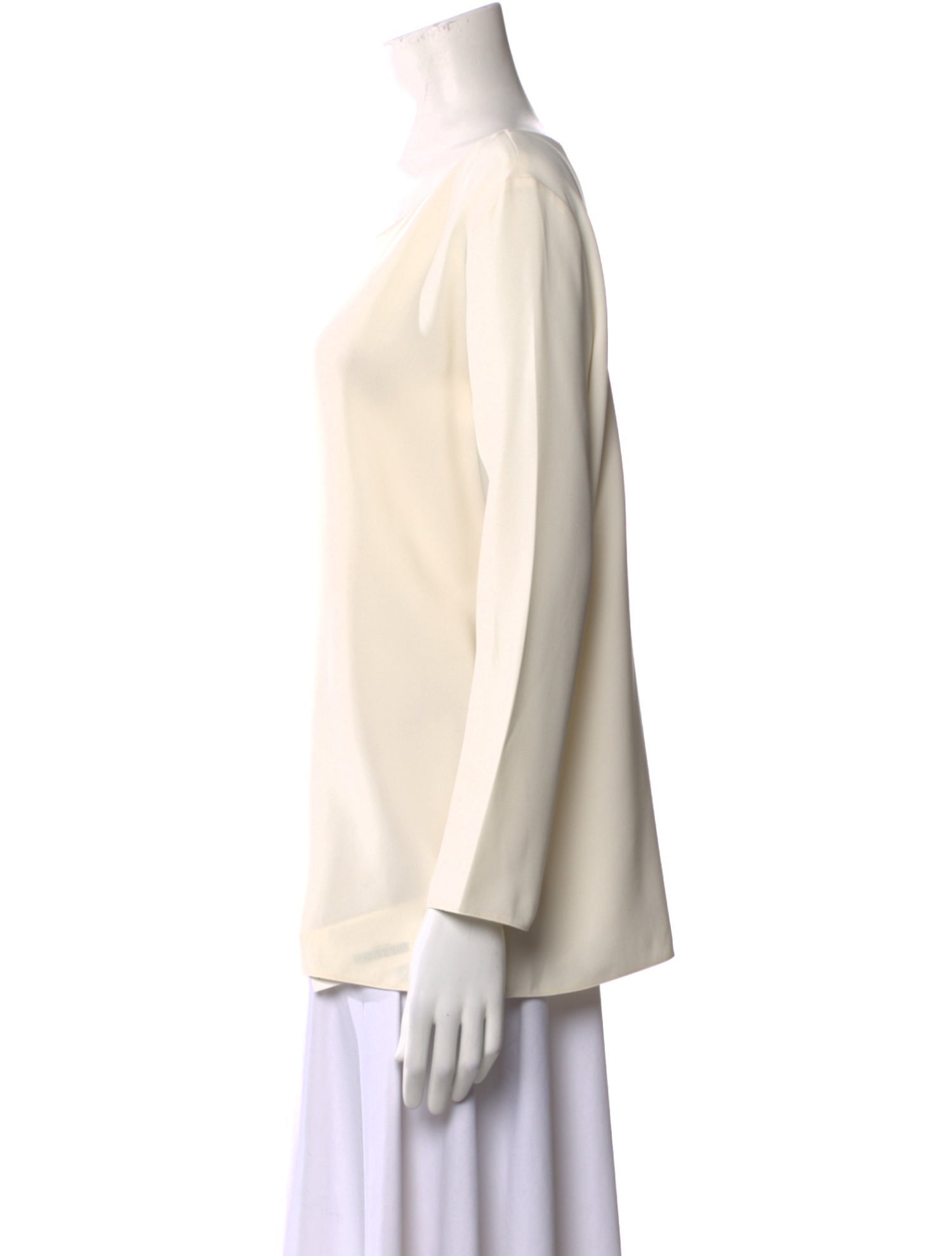 The Row Bateau Neckline Long Sleeve Blouse